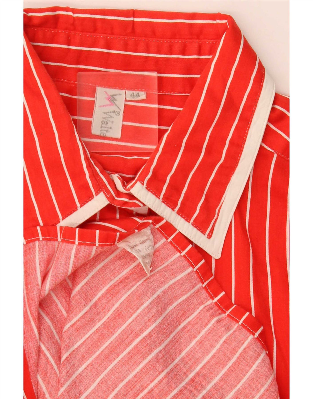 Vintage dameskjorte IT 44 Medium rød nålestribet bomuld