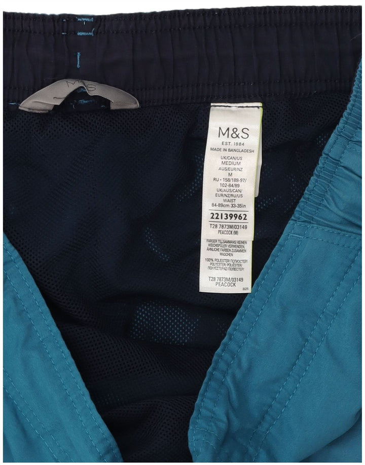 Marks & Spencer Herre Peacock Cargo svømmeshorts mellemblå polyester