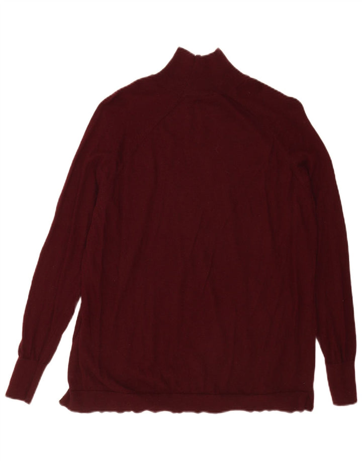 Massimo Dutti Herre Turtle Neck Jumper Sweater XS Burgundy Wool