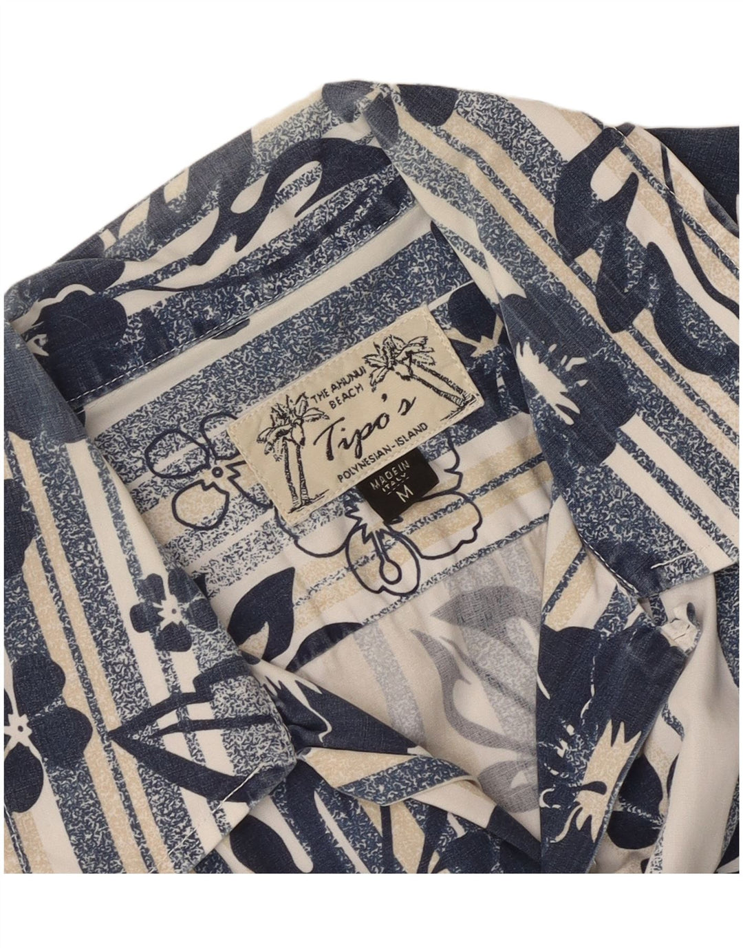 Tipo' S Kortærmet Herreskjorte Medium Blue Floral Bomuld