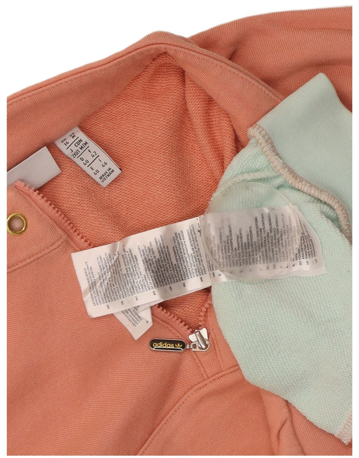 Adidas Dame Oversized Crop Sweatshirt Jumper UK 14 Medium Pink