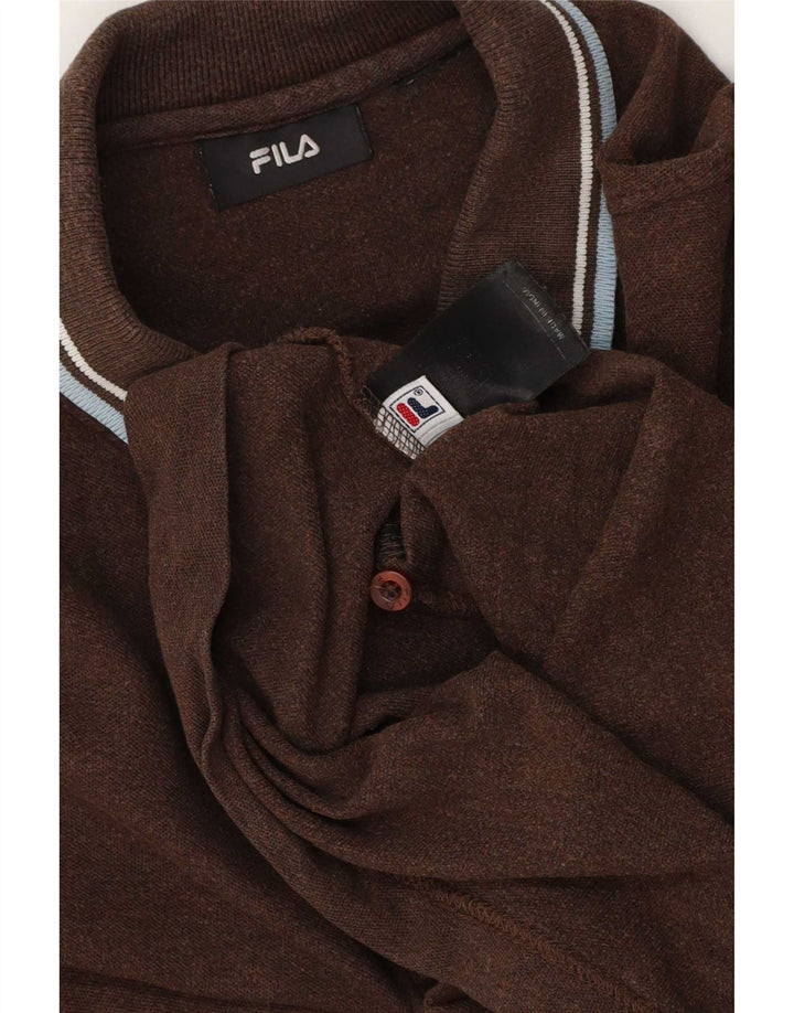 Fila Poloskjorte til mænd Stor brun bomuld