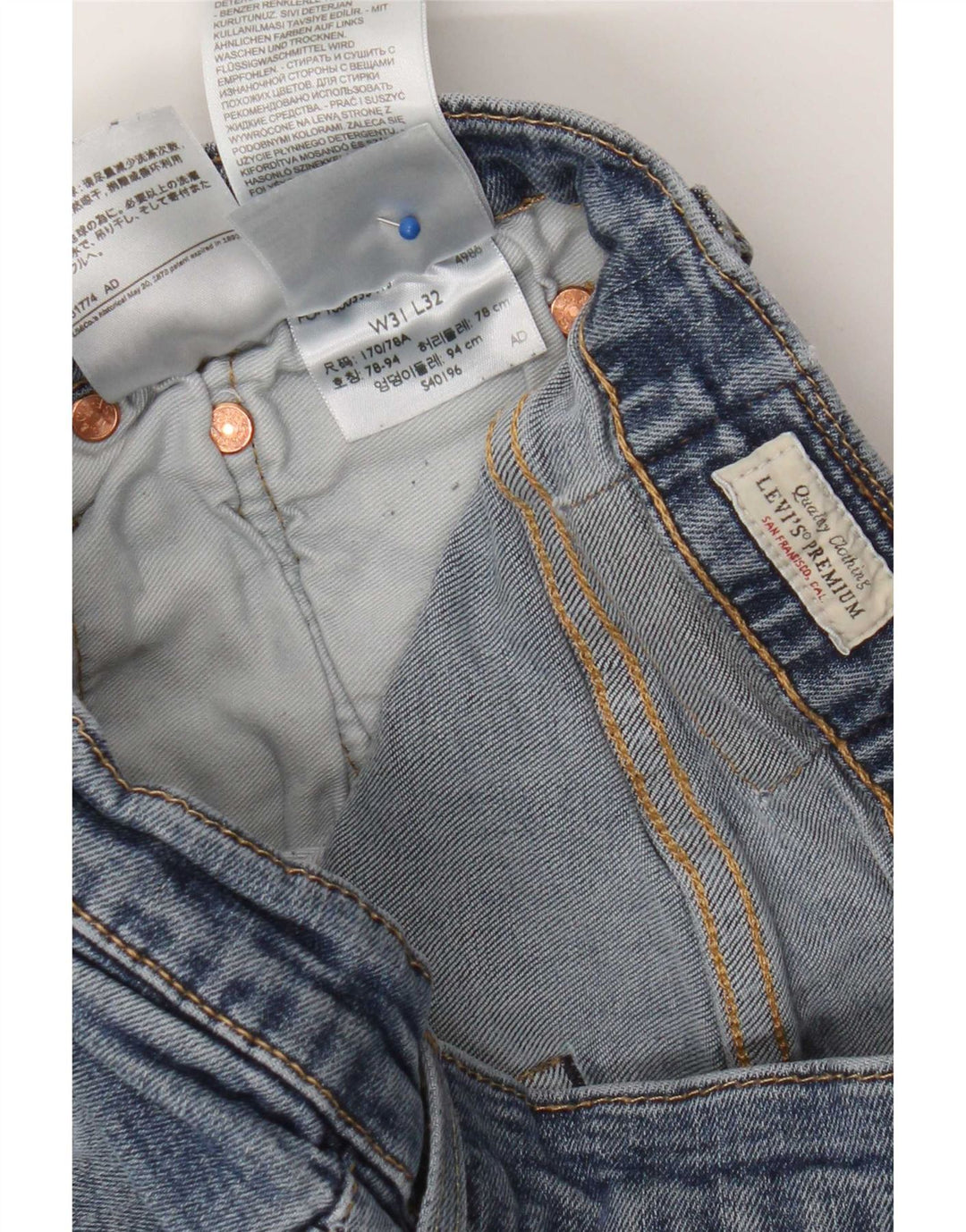 Levi's skinny jeans til kvinder W31 L32 blå bomuld