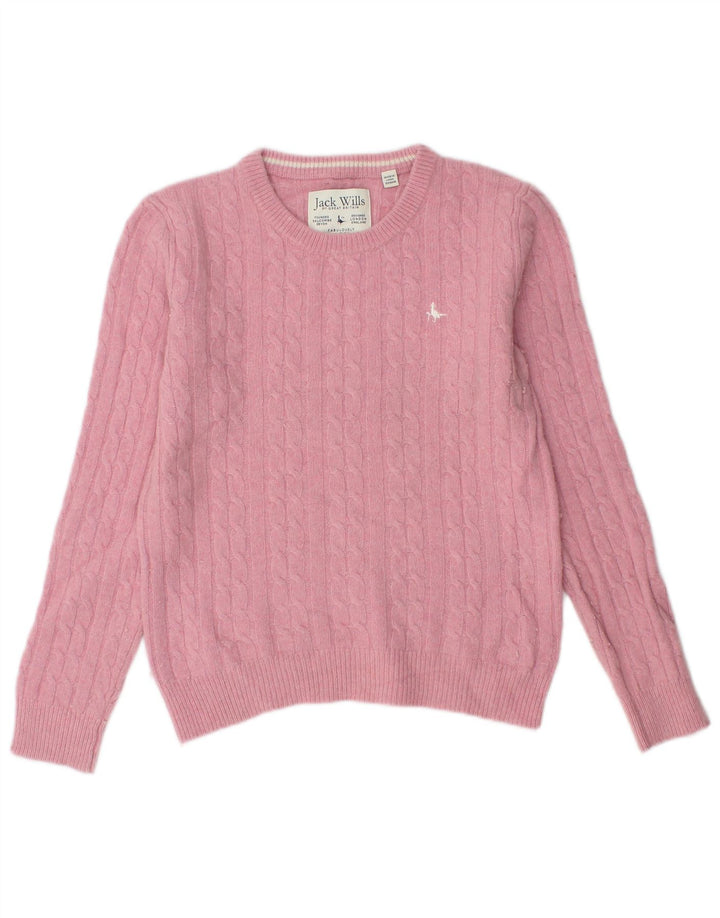 Jack Wills Dame Crew Neck Jumper Sweater UK 10 Small Pink