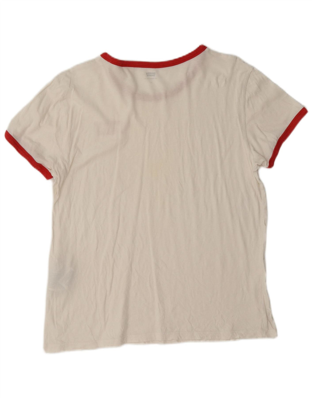 Levi's Dame T-Shirt Top UK 16 Stor Hvid Bomuld
