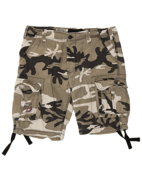 SURPLUS TEX Herre Cargo Shorts XL W40 Grøn Camouflage Bomuld