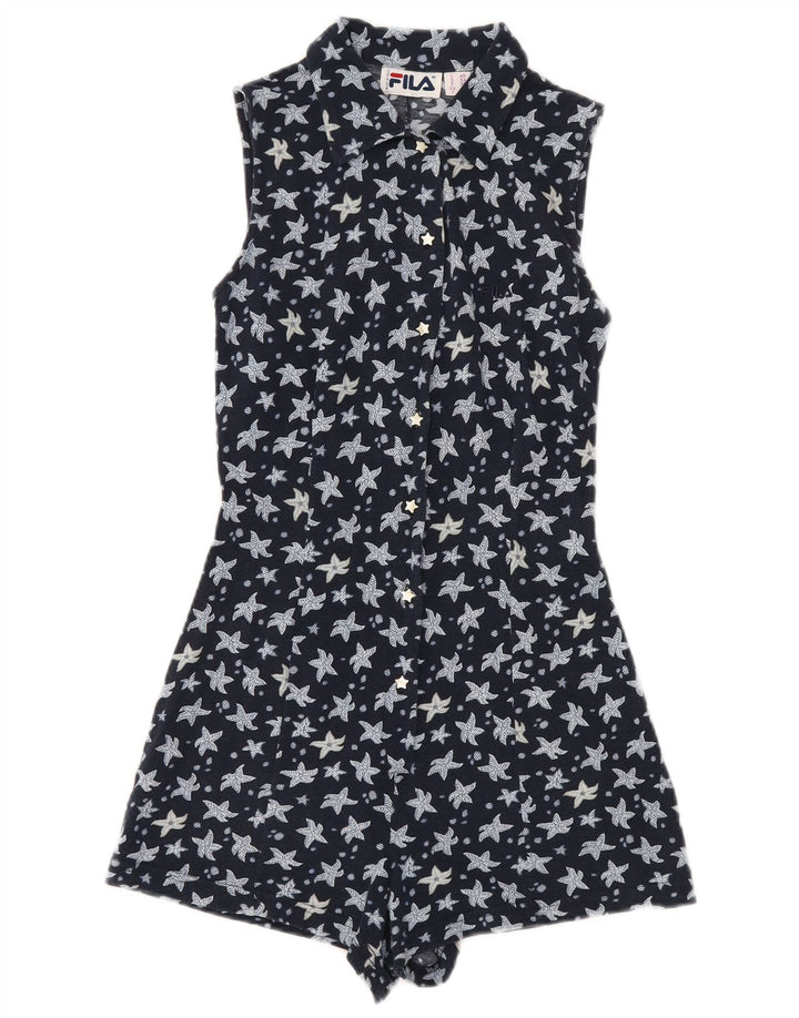 FILA Ærmeløs Playsuit til kvinder IT 40 Small Navy Blue Floral