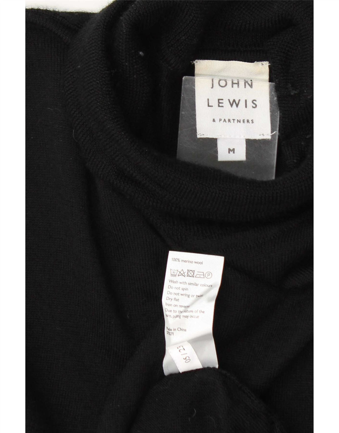 John Lewis Herre rullehals sweater medium sort uld