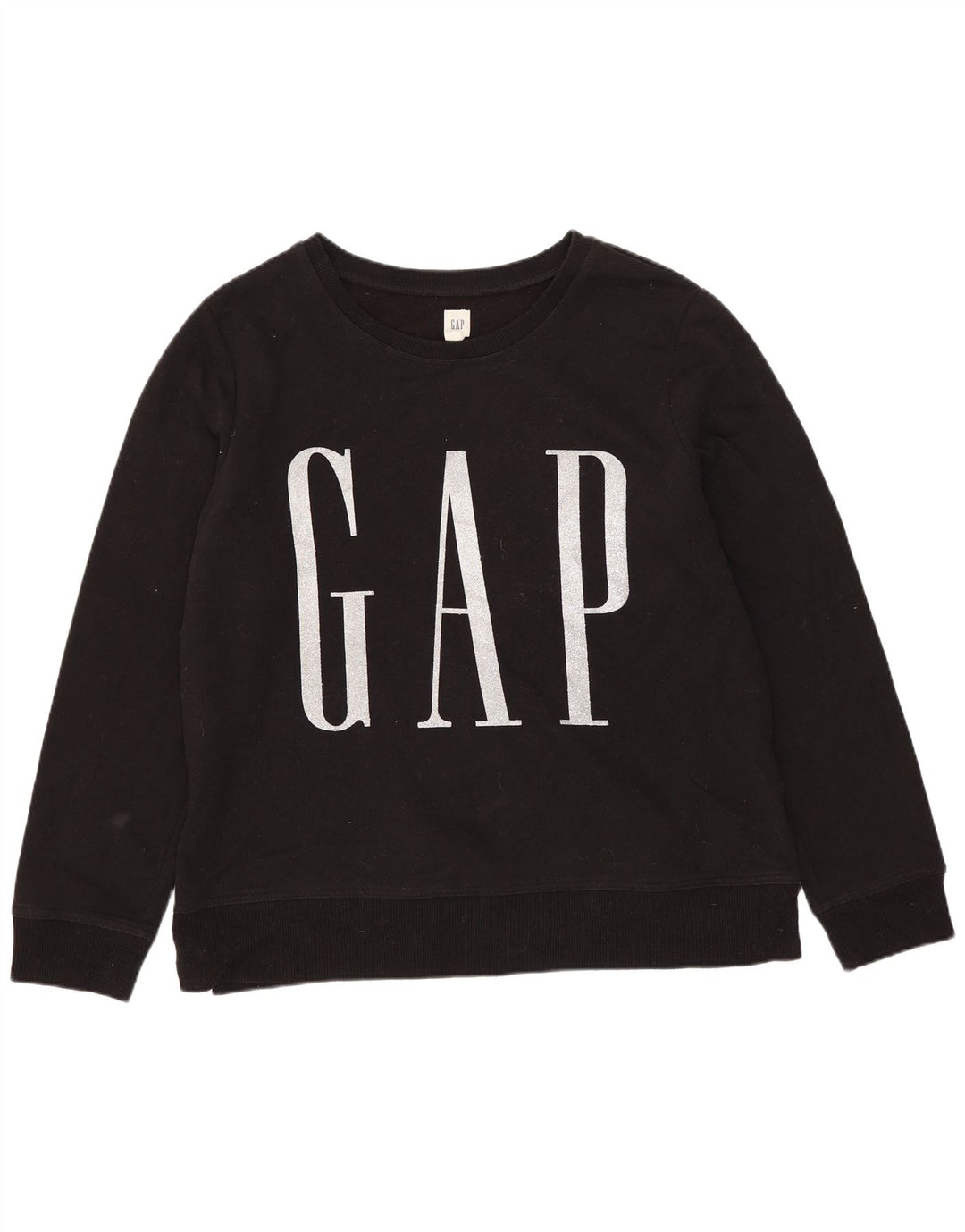 GAP grafisk sweatshirt til kvinder UK 16 Stor sort bomuld