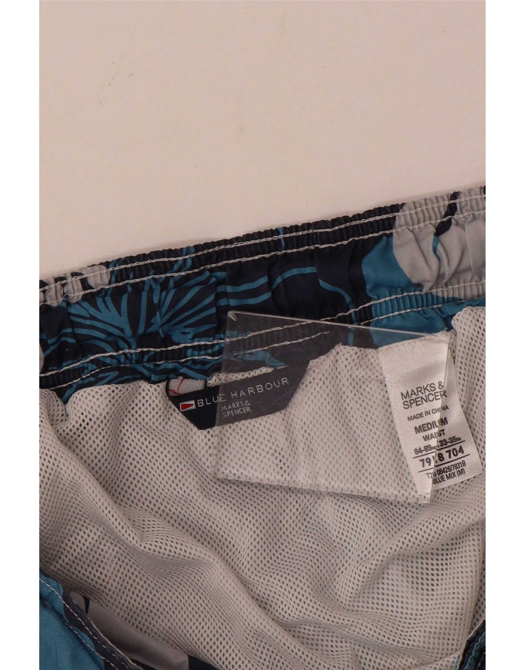 Marks & Spencer Herre Blue Harbor svømmeshorts Medium Navy Blue Floral
