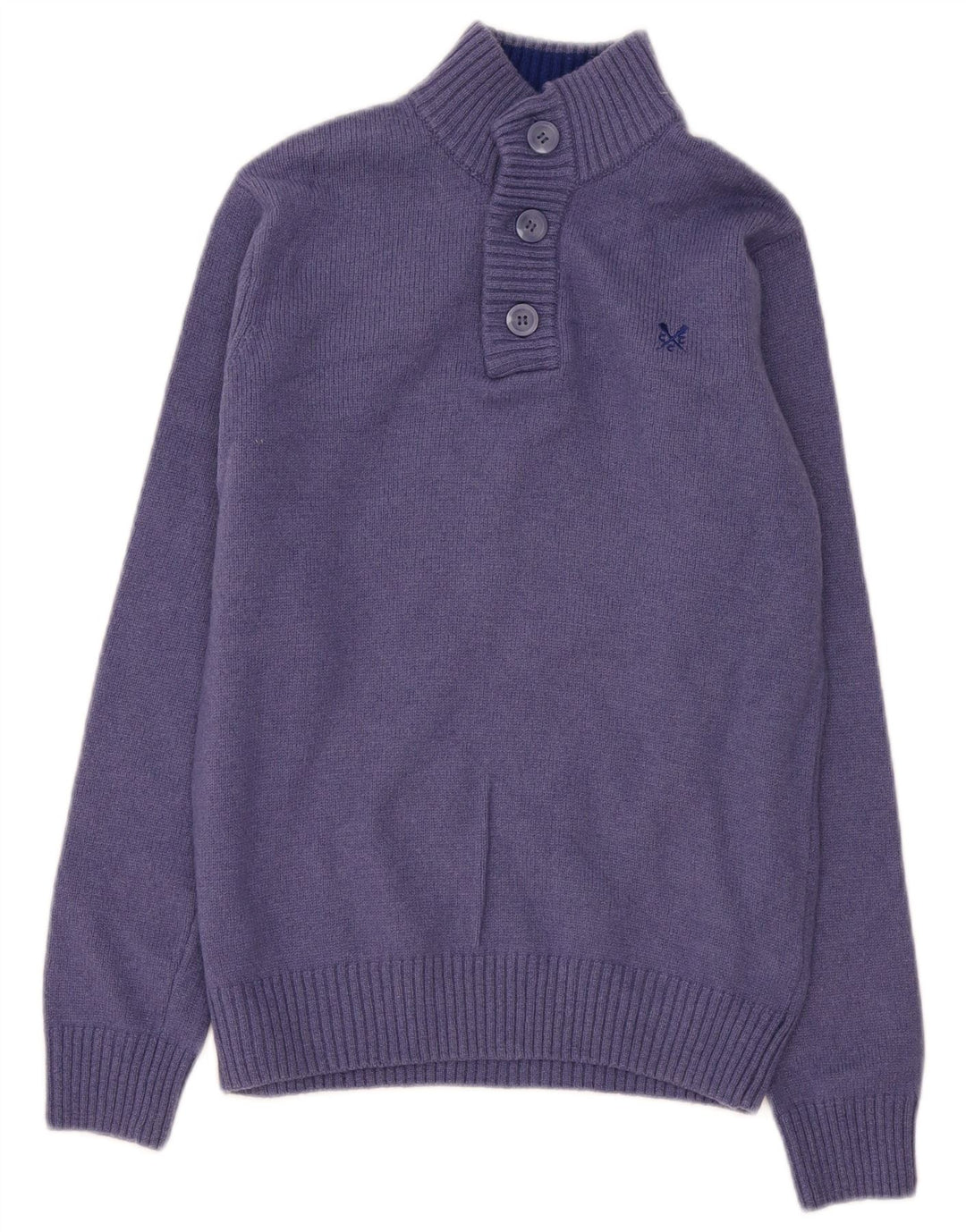 Besætningstøj Herre Button Neck Sweater XS Lilla lammeuld