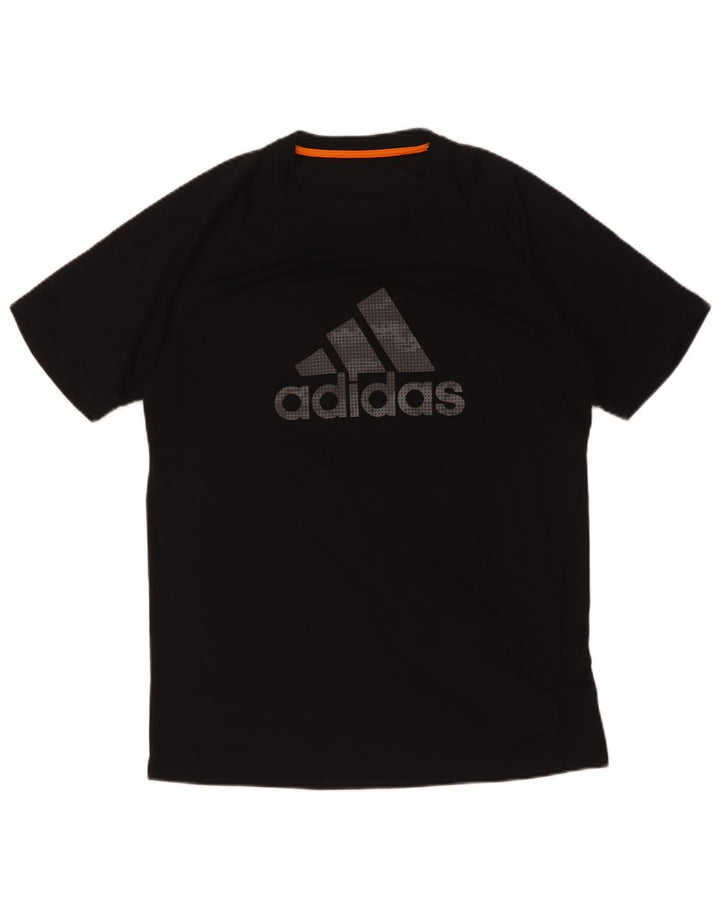 Adidas Grafisk T-shirt top mellem sort polyester til mænd