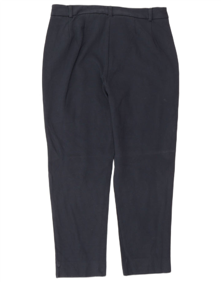 Marks & Spencer Dame Cropped Trousers UK 12 Medium W30 L25 Navy Blue