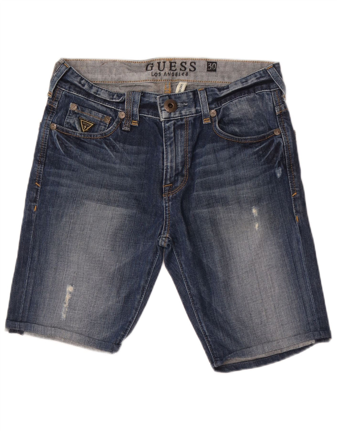 Guess Lincoln Slim Denim Shorts til kvinder W30 Medium Blue Cotton