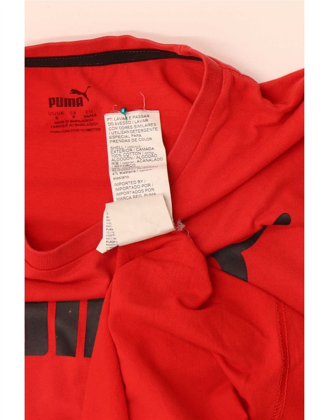 Puma Herre Grafisk T-Shirt Top Lille Rød Bomuld