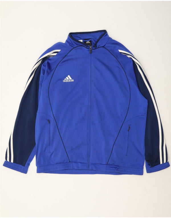 Adidas Træningsdragt til mænd Top jakke UK 44/46 Large Blue Colourblock Polyester