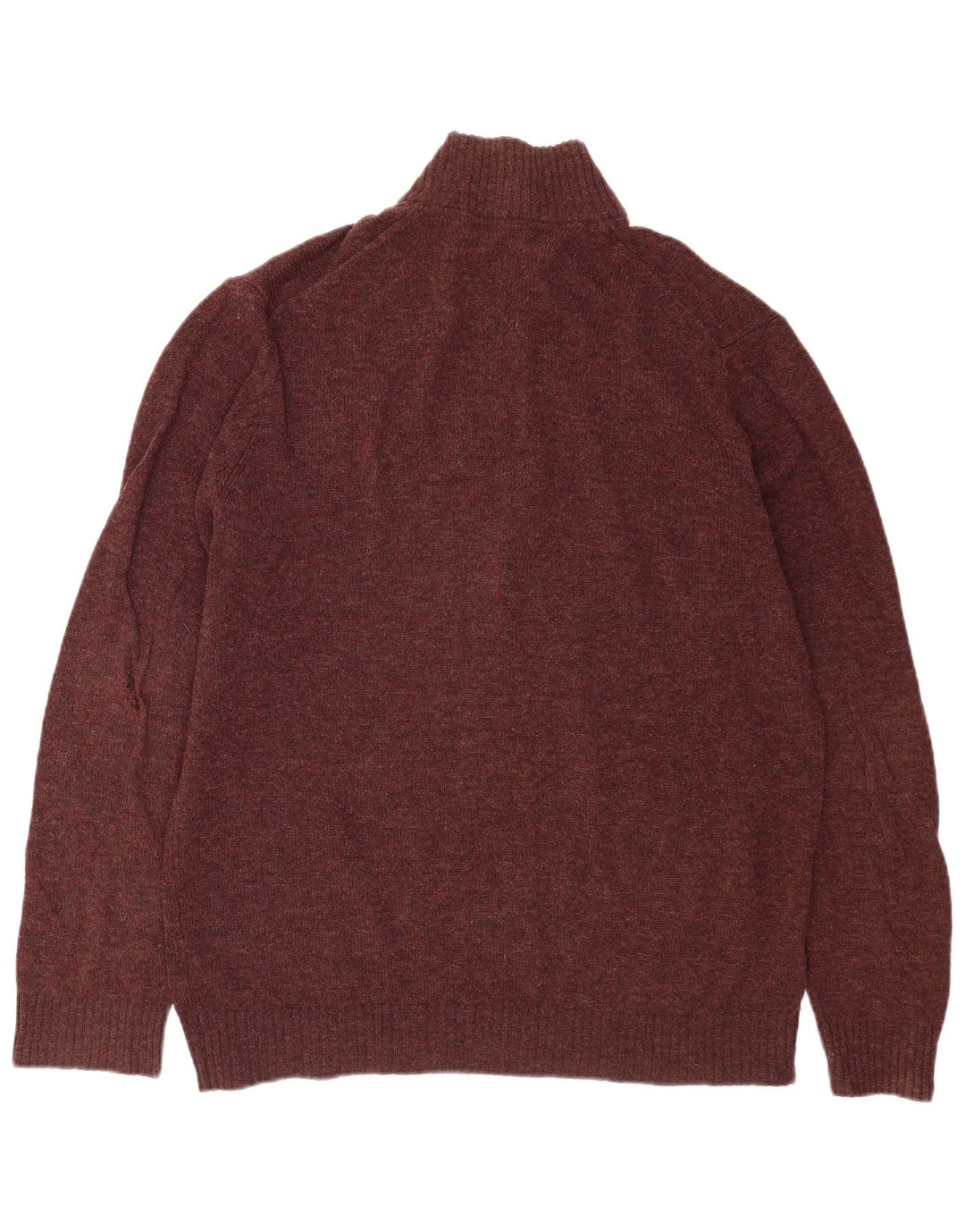 Marks & Spencer Herre sweater med lynlåshals XL Maroon Flecked Lammeuld
