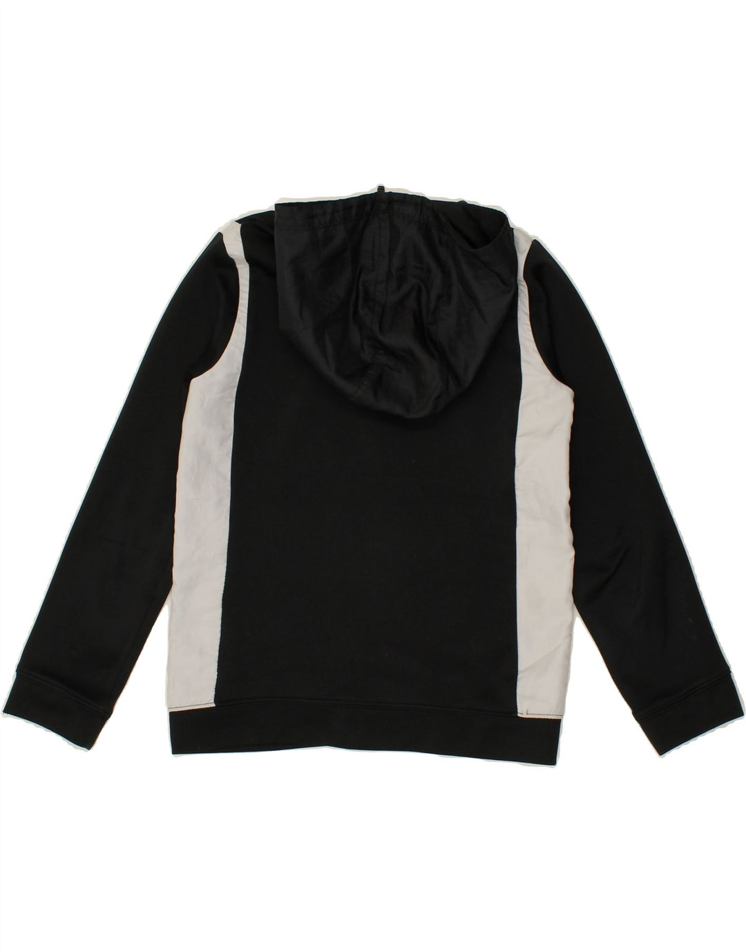 NIKE Boys Zip Hoodie Sweater 10-11 Years Medium Black Colourblock Vintage Nike and Second-Hand Nike from Messina Hembry 