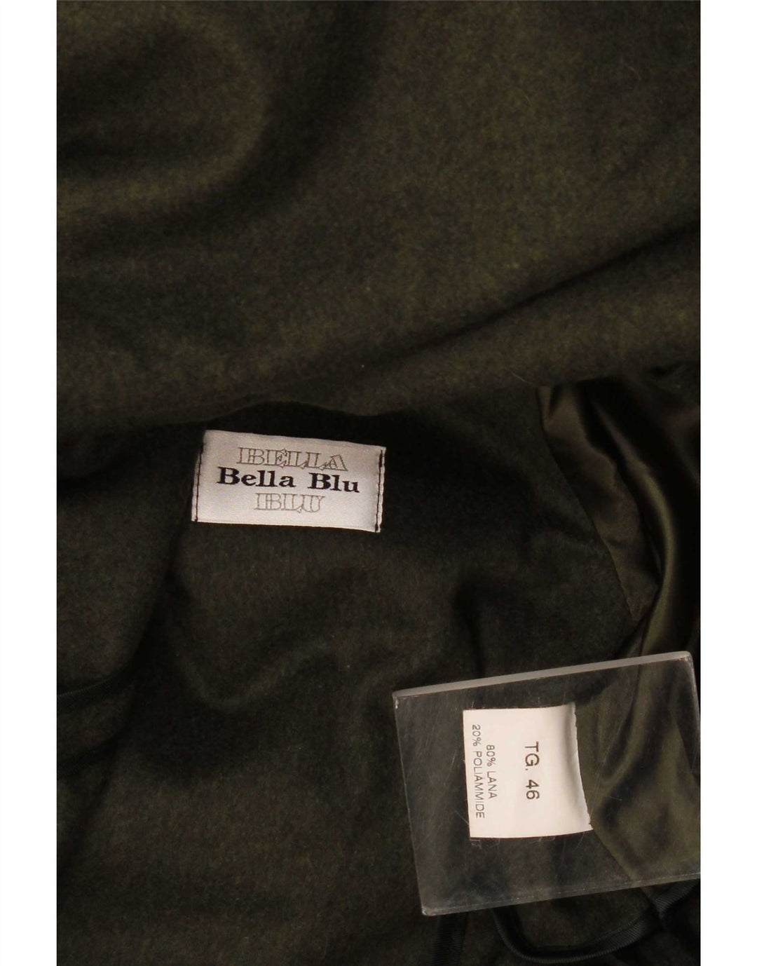 Bella Blu Dame Overfrakke IT 46 Stor Khaki Uld