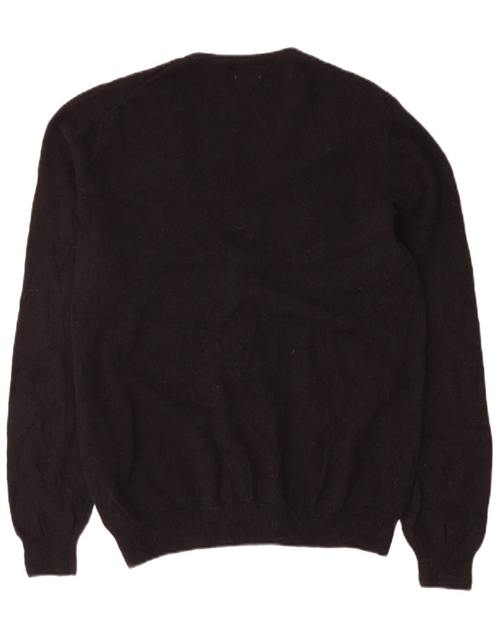 BENETTON Dame Cardigan Sweater UK 18 XL Sort Merinould