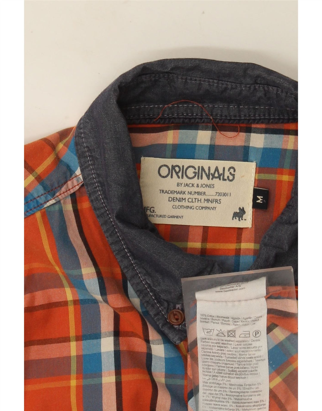JACK & JONES Herreskjorte Medium Orange ternet bomuld