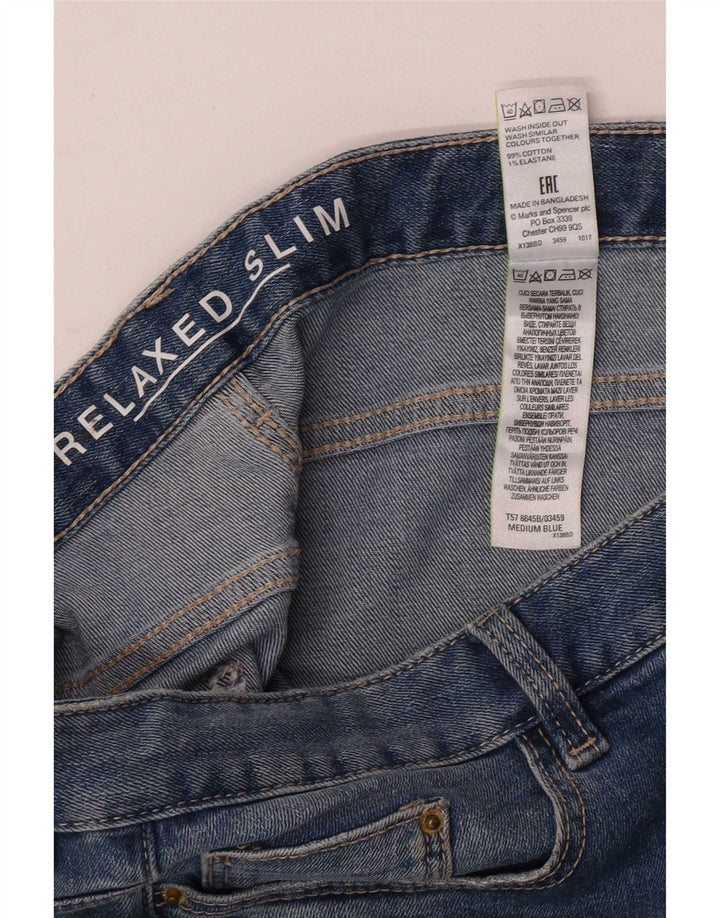 Marks & Spencer Dame Slim Jeans UK 12 Medium W32 L28 Blue Floral