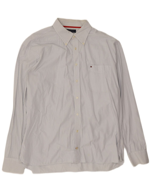 Tommy Hilfiger herreskjorte 2XL blå nålestribet bomuld