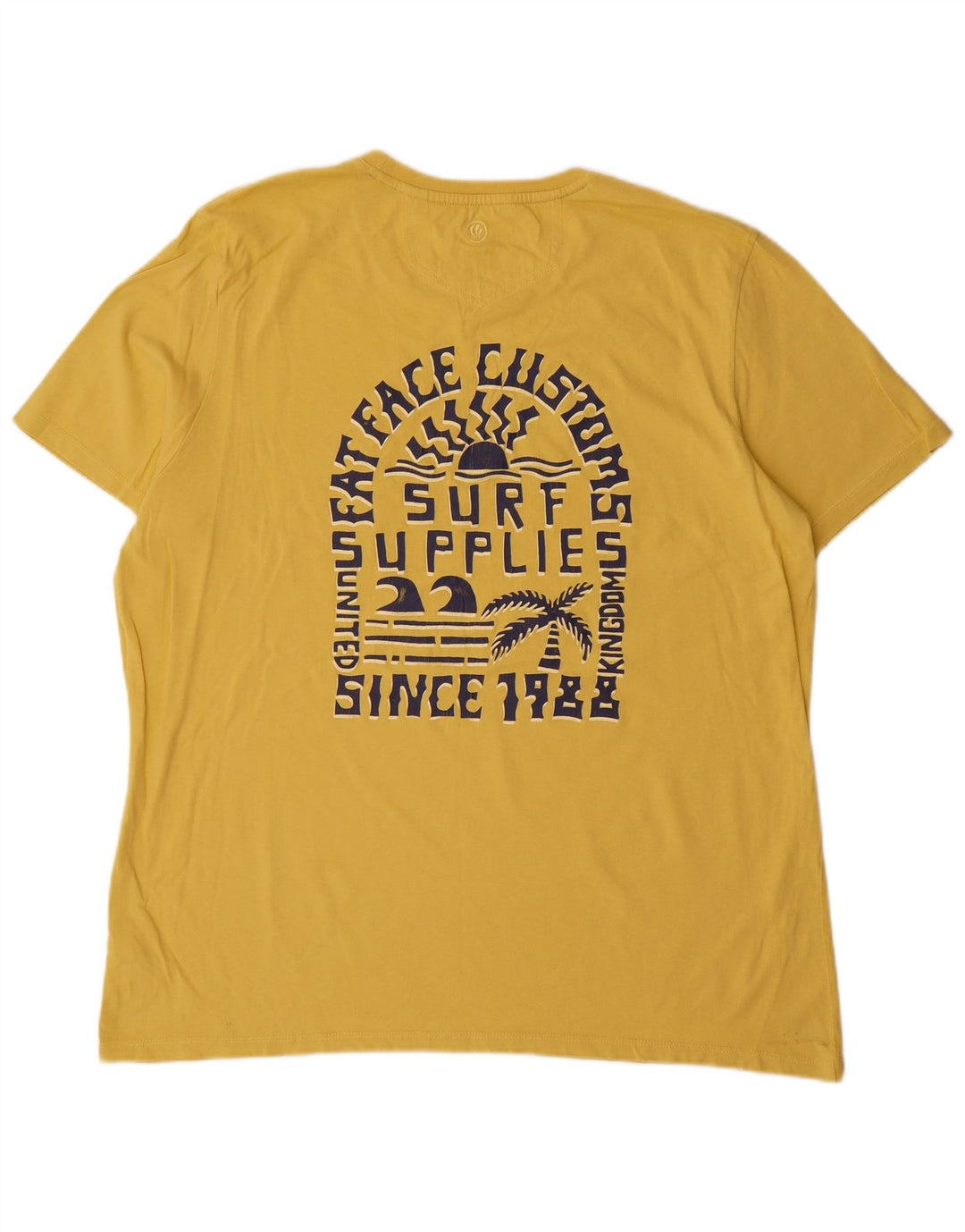 FAT FACE Herre grafisk T-shirt top 2XL gul bomuld