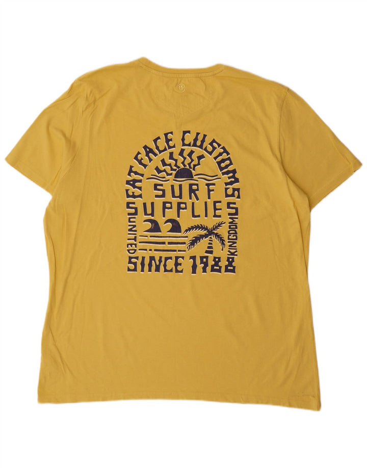 FAT FACE Herre grafisk T-shirt top 2XL gul bomuld