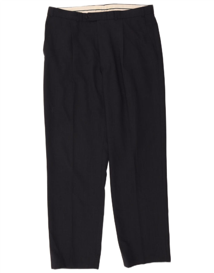 Marks & Spencer Herre Pegged Suit Bukser W36 L31 Marineblå Polyester
