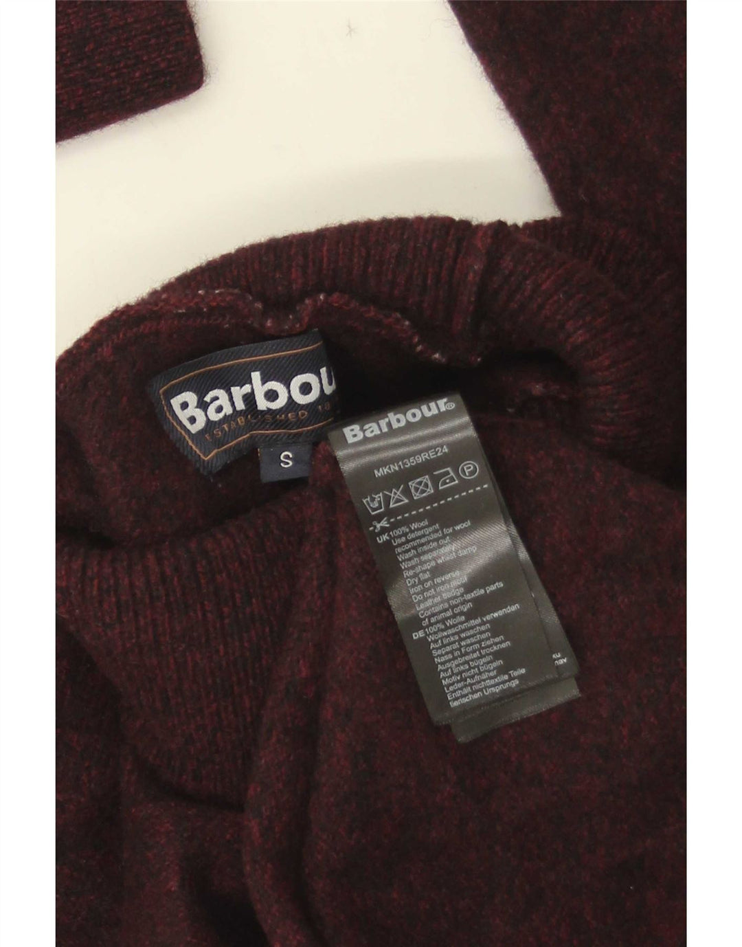 Barbour Dame Roll Neck Jumper Sweater UK 10 Lille brun uld