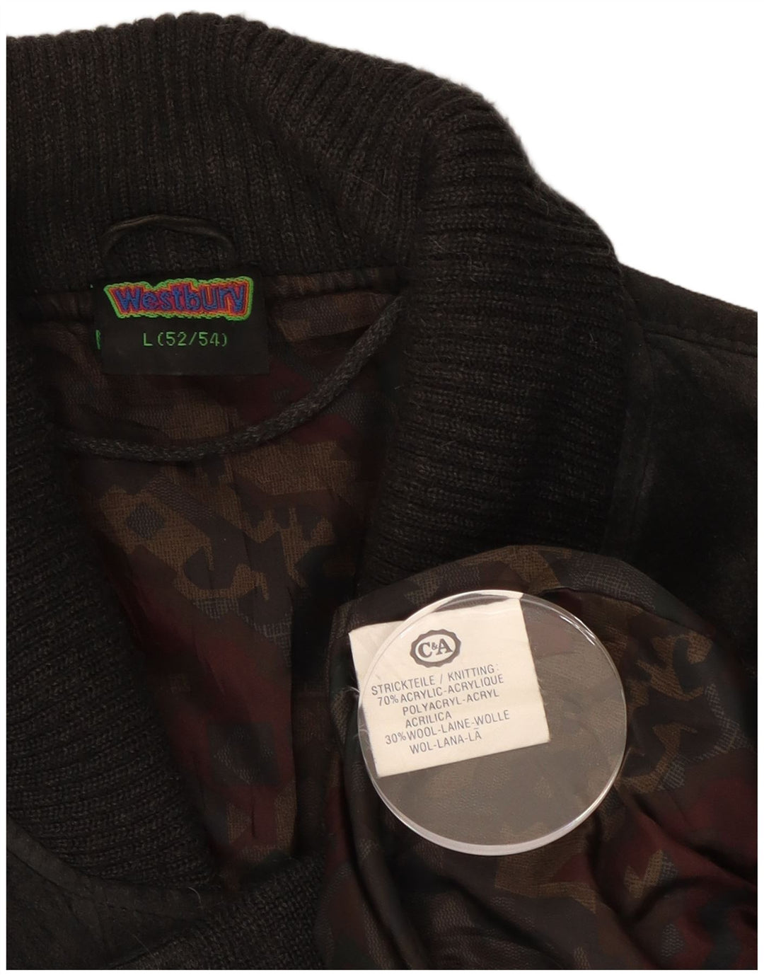 C&A Herre Westbury Bomber Knit Bomber Jacket EU 52/54 Stor Gråstribet