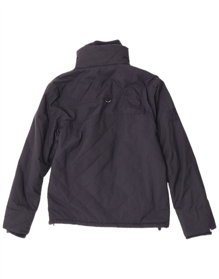 Superdry Herre Quiltet Windbreaker Jacket UK 38 Medium Navy Blue Nylon