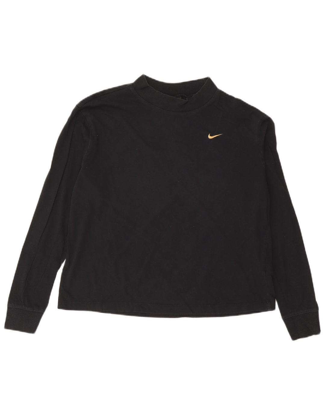 Nike Dame Top Langærmet UK 10 Small Black Bomuld