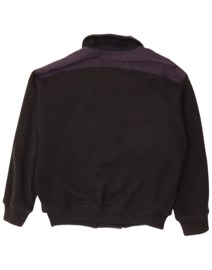 Vintage herre dobbeltradet cardigan sweater IT 48 Medium Navy Blue