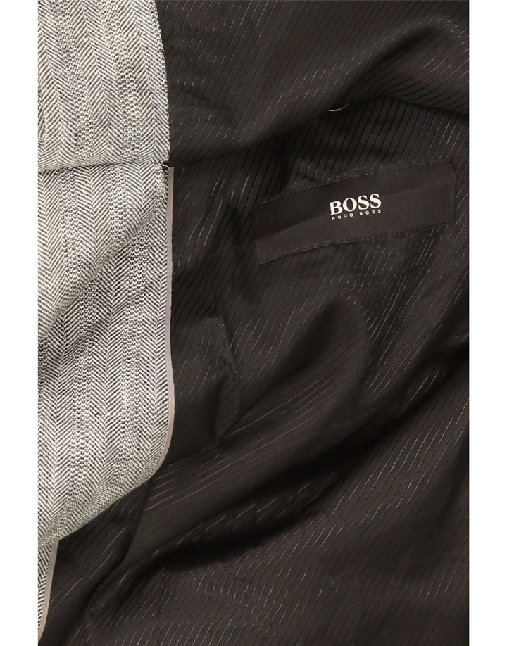 Hugo Boss Herre 2-knaps blazerjakke EU 62 6XL Grå hør