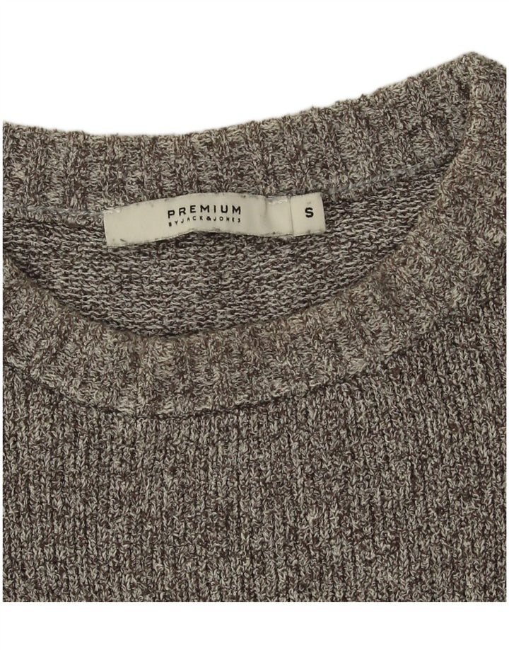 Jack & Jones herre sweater med rund hals, lille grå bomuld
