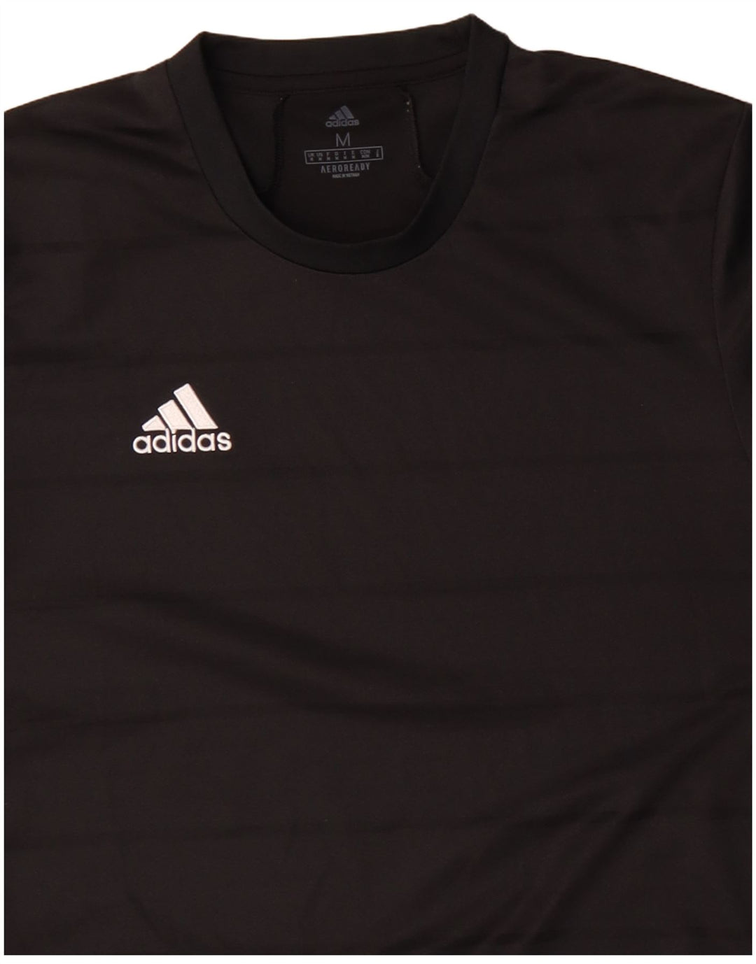 Adidas Herre Aeroready T-Shirt Top Medium Sort Nålestribet Polyester