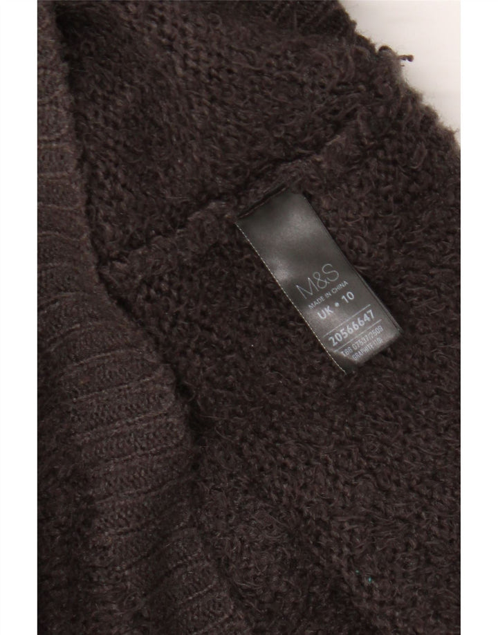 Marks & Spencer Dame Oversized Boat Neck Jumper Sweater UK 10 Small Brown