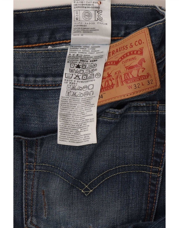 Levi's Herre 504 lige jeans W32 L32 blå bomuld