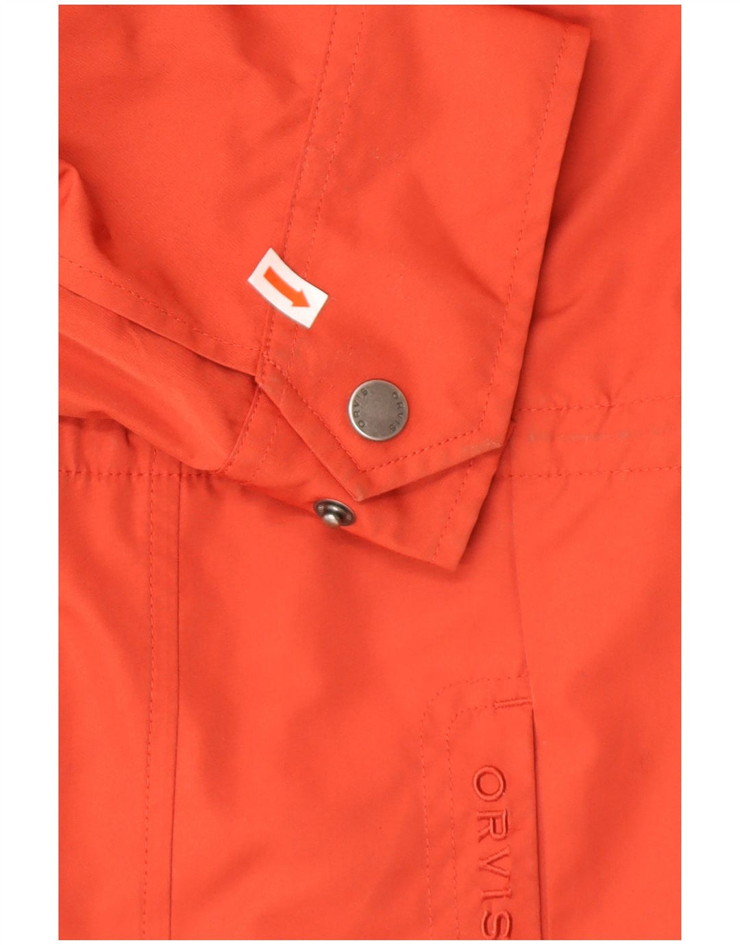 ORVIS Regnfrakke med hætte til kvinder UK 16 Large Orange Polyester