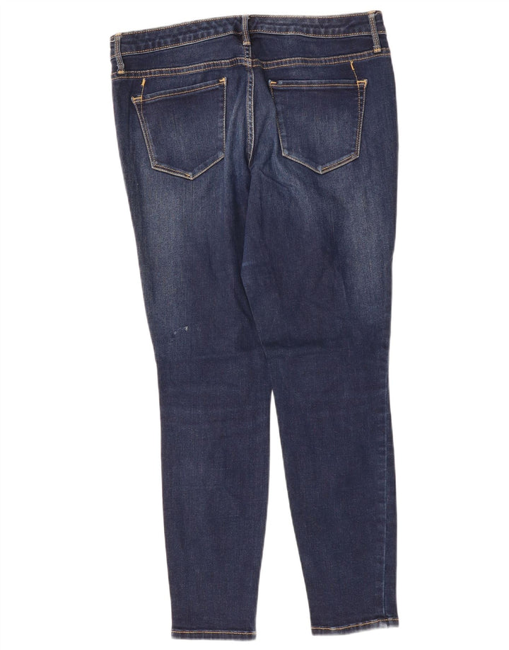 MOSSIMO Dame Distressed Mid Rise Skinny Jeans US 10 Medium W30 L27 Blue