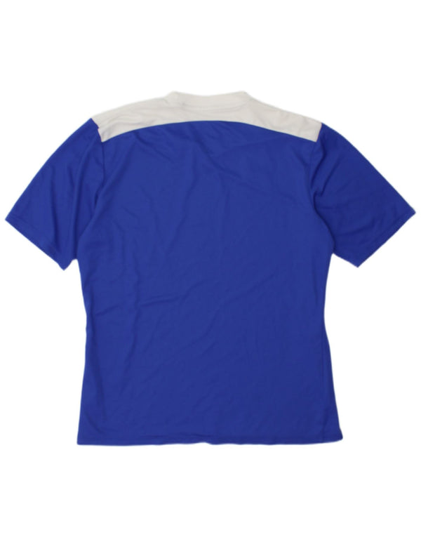Adidas Mens Climalite T-Shirt Top Medium Blue Colourblock Polyester