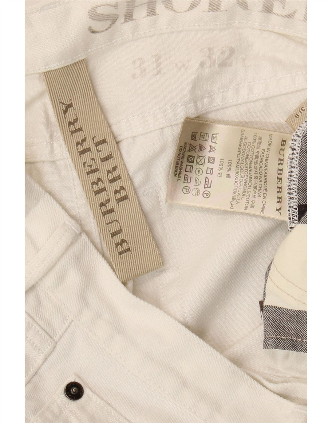 Burberry Slim Jeans til mænd W31 L28 hvid bomuld