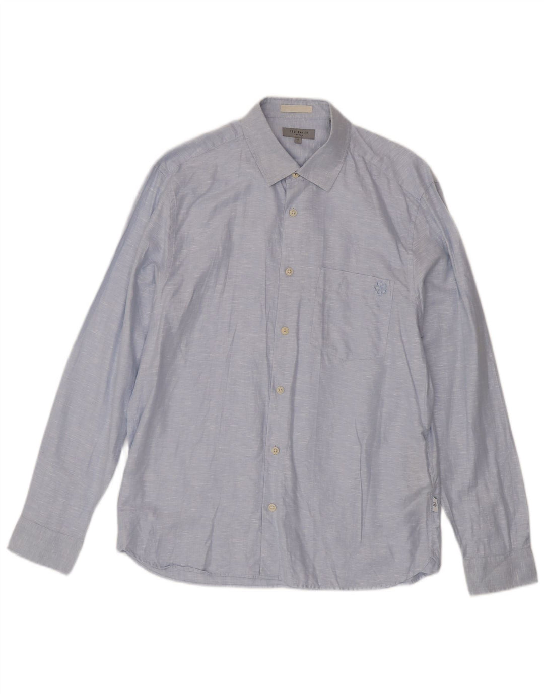 Ted Baker Herreskjorte str. 4 Large Blå Flecked Linen