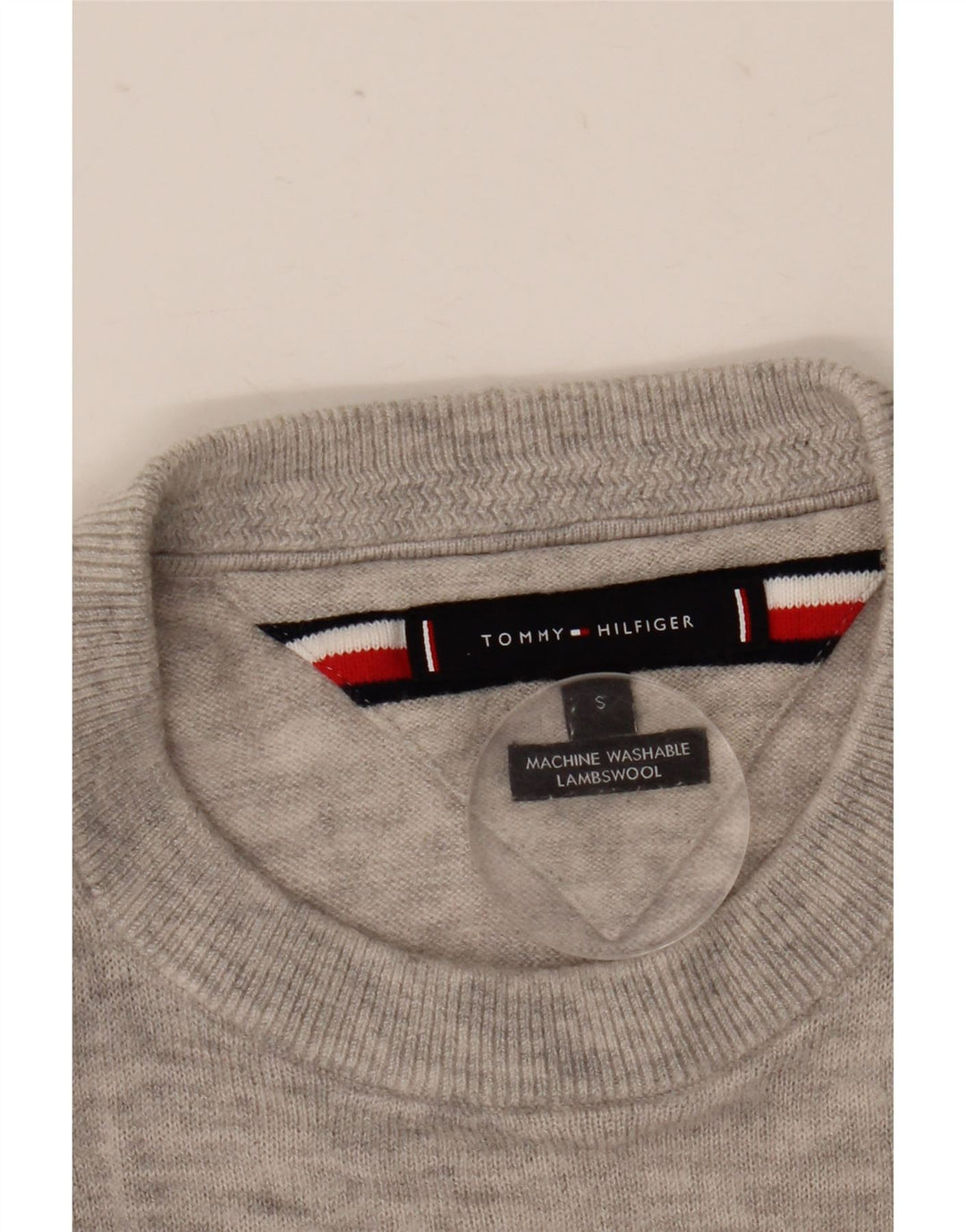 Tommy Hilfiger Herre Crew Neck Jumper Sweater Small Grå
