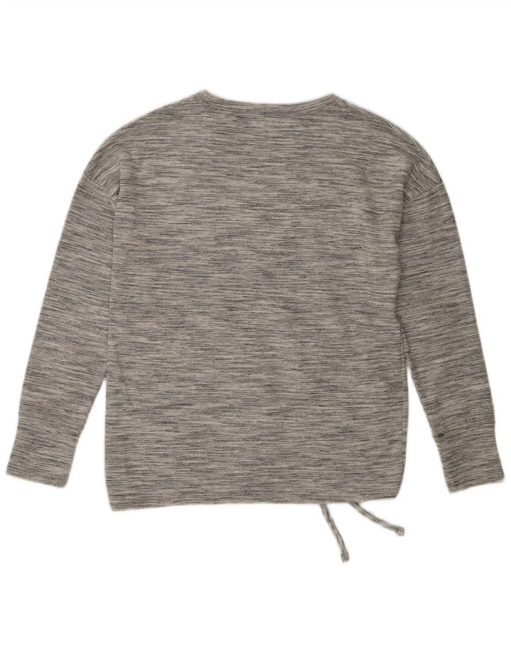 Reebok Dame Oversized Top Langærmet UK 10 Small Grå Flecked Polyester