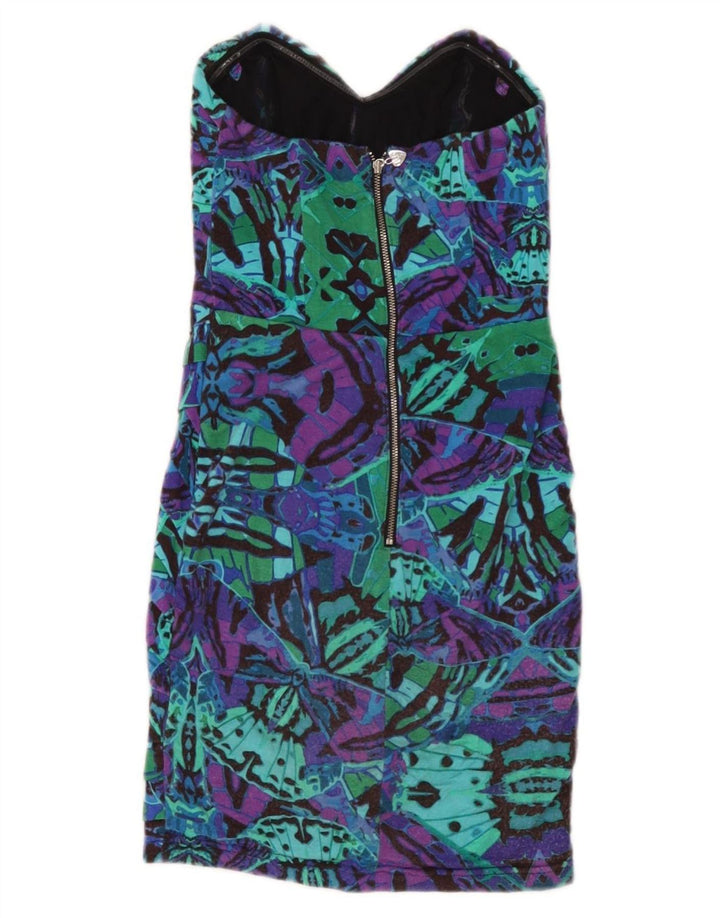 Lipsy Dame Stropløs Kjole UK 8 Small Multicolored Geometrisk Viscose