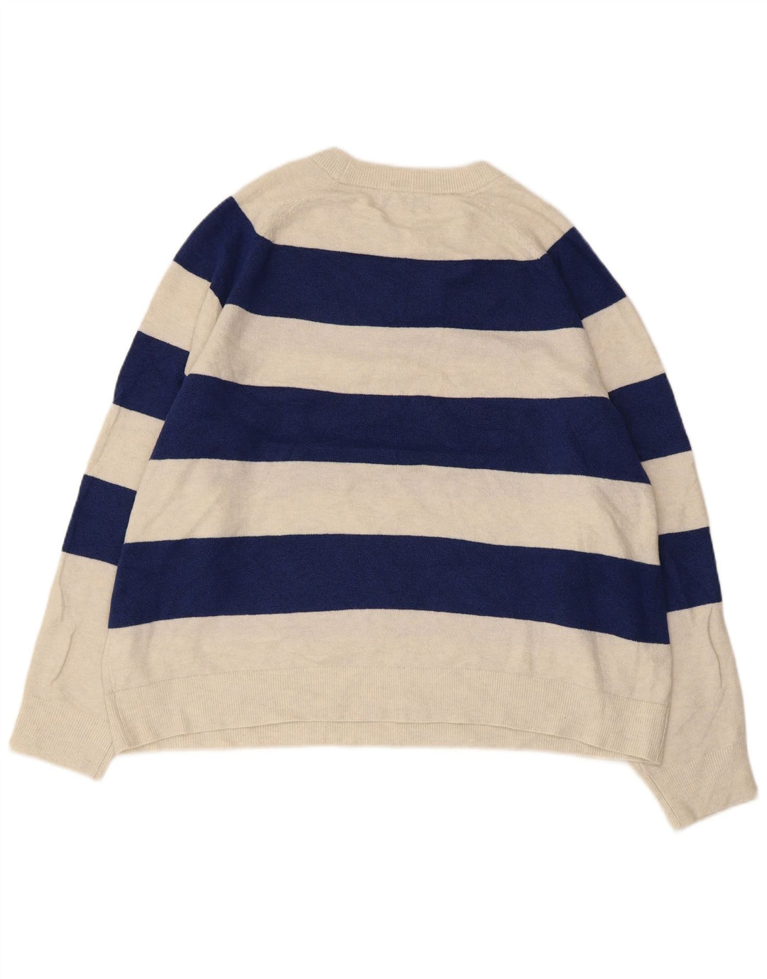 MARKS & SPENCER Dame sweater med rund hals, UK 18 XL Marineblå Stribet