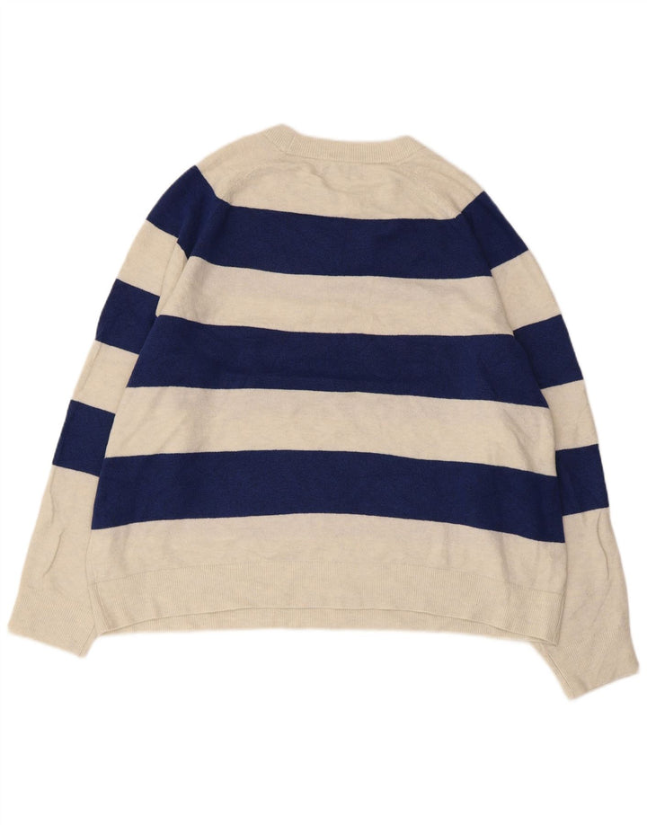 MARKS & SPENCER Dame sweater med rund hals, UK 18 XL Marineblå Stribet